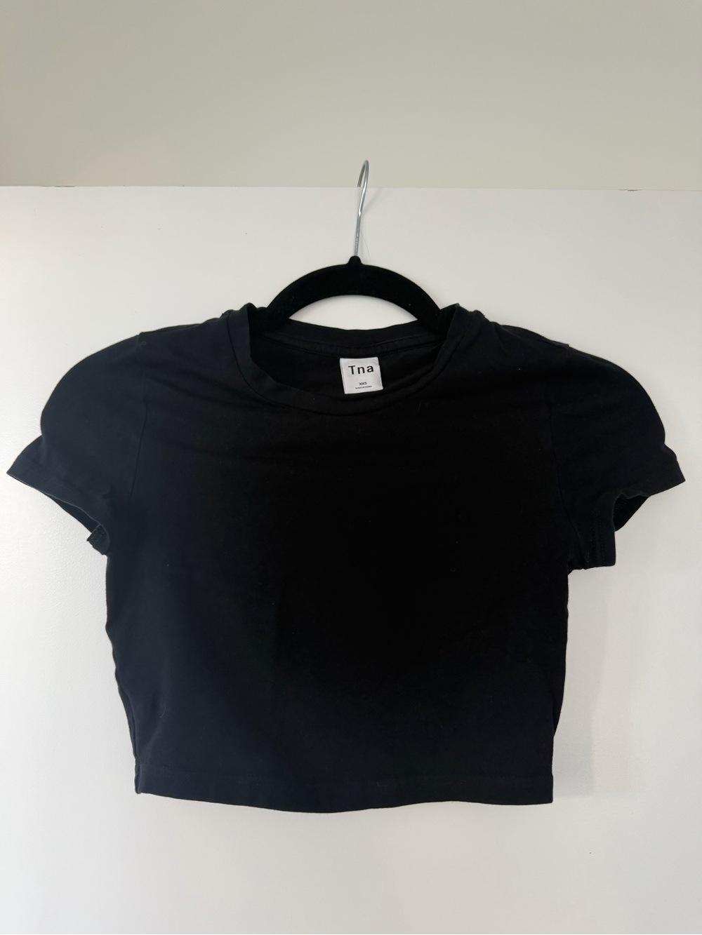 Tna Black Cropped Crewneck T-Shirt